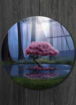 Картина на стекле "одинокая сакура" 70см