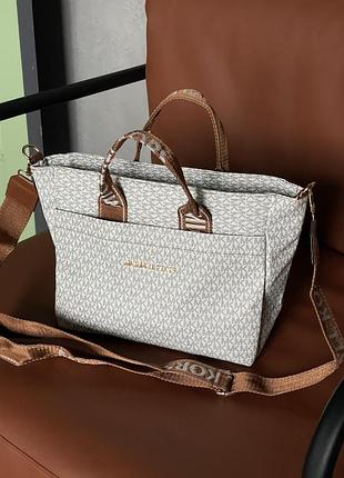 Жіночий шкіряний шопер michael kors міський шопер для дівчини майкл корс сумка для жінки