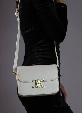 Маленькая женская сумка селин брендовая мини сумочка celine городская кожаная для девушки через плечо