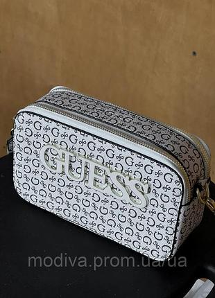 Женская маленькая сумочка из кожи гесс городская кросс боди кожаная guess брендовая сумка для девушки через плече