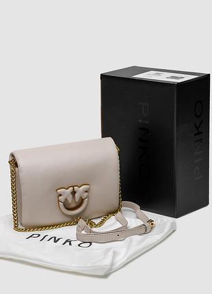 Сумка через плече pinko городская кожаная для девушки маленькая женская сумочка пинко брендовая