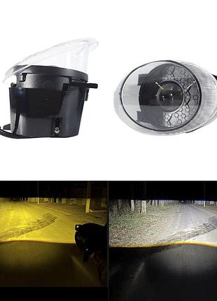 Лазерные противотумани led volkswagen t5/jetta 6/golf 6/touareg/tiguan/caddy фары 60w 10000lm два режима желтый+ белый