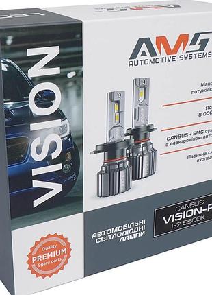 Штатные led лампы h7 светодиодные vision-r h7 яркости света 60w 5500k 8000lm 12v canbus пассивное охлаждение