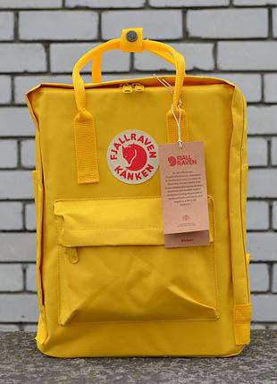 Желтый рюкзак в стиле fjallraven kanken classic, желтый канкен