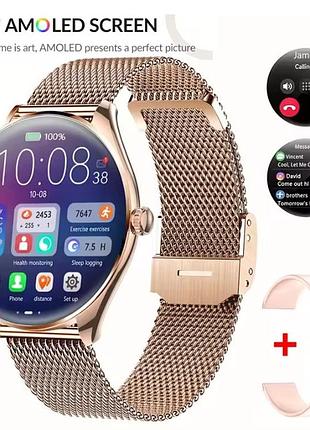 Умные женские смарт часы t8 pro amoled gold