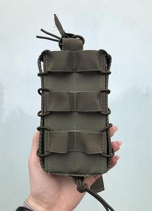Штурмовой подсумок под магазин ак одинарный открытый пластиковый (оливковий)