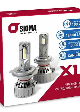 Штатные led лампы h11 светодиодные sigma x1 h11 яркости света 100w 5500k белый 12-24v canbus