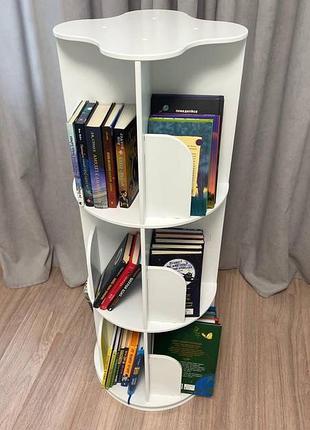 Вращающаяся детская книжная полка из мдф белый