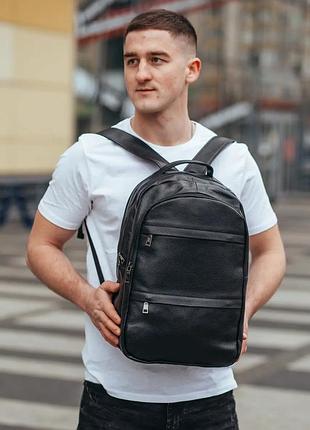 Мужской рюкзак для ноутбука и документов 28х42х18, сумка на спину из натуральной кожи tiding bag b2-37342a