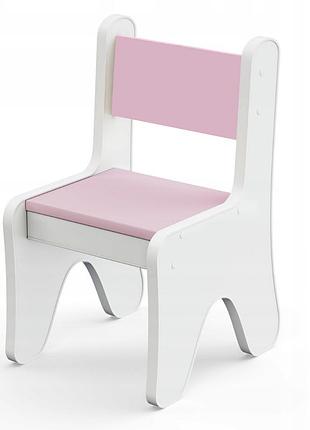 Стільчик для дитячої кімнати 55×37×33 дитячий зручний стілець для ігор, білий з рожевим