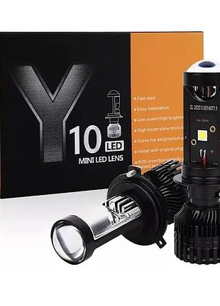 Автомобільні лампи лінзовані 2 шт! з цоколем н7 y10pro 60 w 6000 k комплект якісних ламп