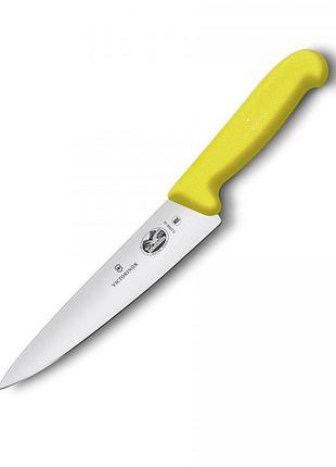Ніж кухонний обробний victorinox fibrox 19 см, жовтий