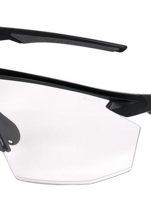 Очки защитные тактические pyramex pmxspec (clear) super anti-fog h2max, прозрачные в чёрно-серой оправе