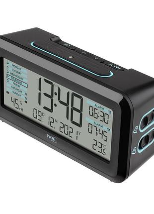 Будильник tfa boxx2 60256201gb с термогигрометром 138x52x72 мм
