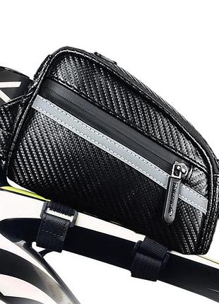 Велосумка на раму rhinowalk top tube 1.3л t31 carbon black