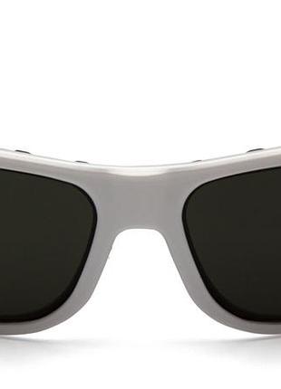 Очки защитные открытые venture gear vallejo white (forest gray) anti-fog, серо-зеленые в белой оправе
