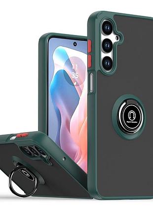 Чохол fiji colorframe для samsung galaxy a17 (a175 / a176) матовий бампер з кільцем підставкою green