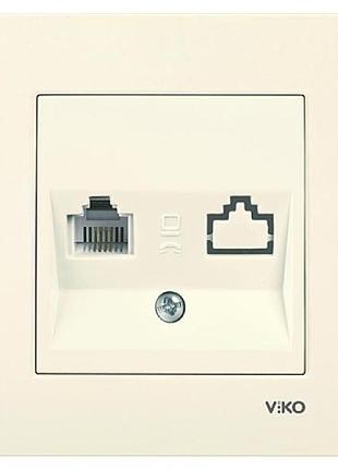 90960113 розетка 1-а телефонна крем vi-ko karre
