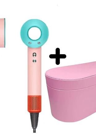 Фен для волос supersonic magic hair с 1 насадкой + кейс ceramic pop macaron - нежный макарон, компактный