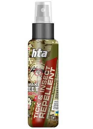 Репелент спрей від комарів hta maxi deet 100% tick & insect repellent 100 ml