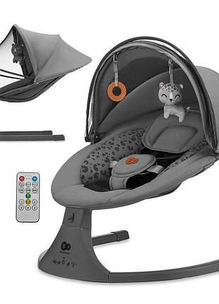 Кресло-качалка шезлонг kinderkraft lumi 2 dark grey