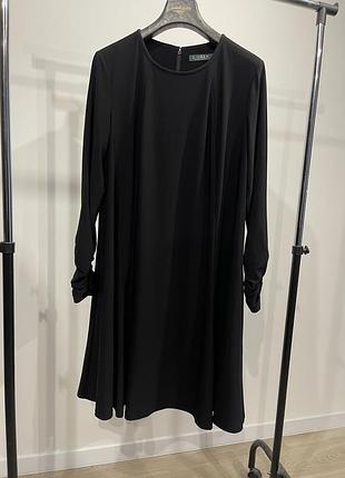 Сукня плаття lauren ralph lauren plus size 16w (54-56) чорна з драпірованими рукавами