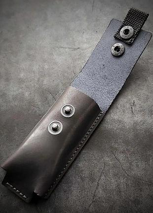 Кожаный паучер подсумок пеламе под магазин glock 19 черный