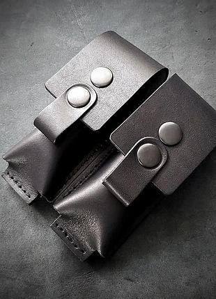 Кожаный паучер итог glock 19 на 2 магазина черный