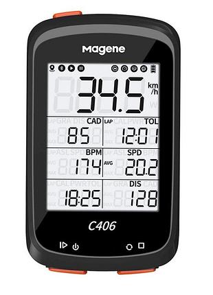 Велокомпьютер magene c406 c gps поддержка strava, каденс, пульс (c406)