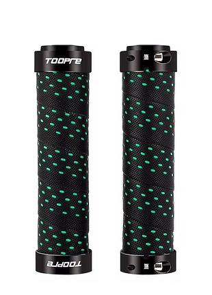 Грипсы toopre pu lock 130мм, черный с зеленым (fhd-green)