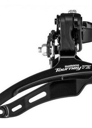Переключатель передний shimano fd-tz500 верхняя тяга, 31.8мм, 42т. черный (derf-073)