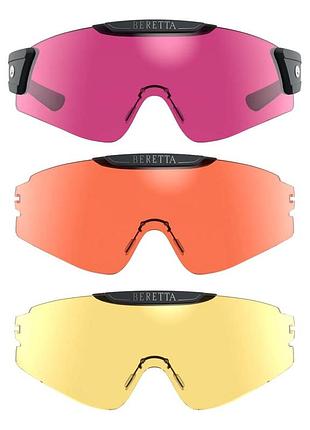 Очки для стрельбы beretta intermask ellow & magenta & orange (3 линзы) oc081-d0049-0my9