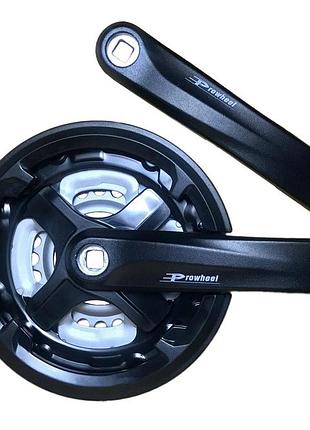 Шатуны prowheel та-cm68 (42-34-24), l-170 мм чорный / серебряный (та-cm68-black)