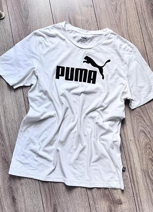 Футболка puma біла, чоловіча футболка пума, мужская футболка puma белая