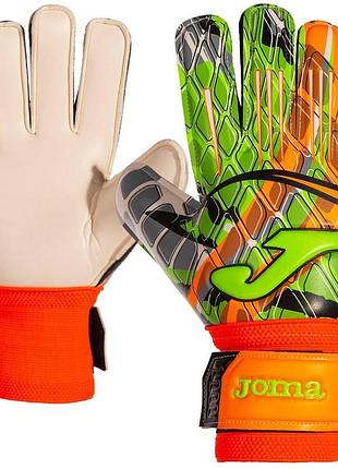 Перчатки вратарские детские joma calcio 23, r4 зеленый с оранжевым (554079)