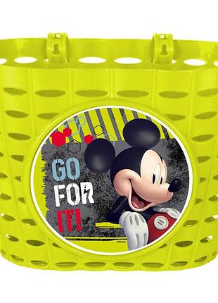 Корзина передняя mendelli 12" mickey пластик, желтая (kos073)