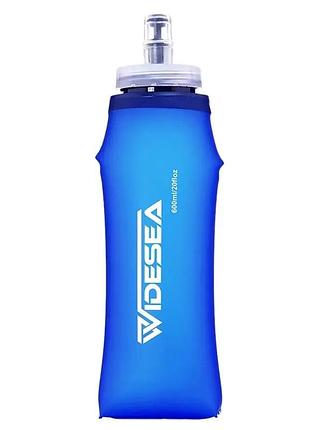 Мягкая бутылка widesea 600 мл спортивная силиконовая фляга синий (125896)