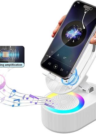 Многофункциональная bluetooth колонка akllccr 5в1 (беспроводная зарядка, ночник, подставка), 3000mah, белая