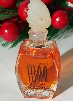 Эксклюзив! редкость! femme en rouge rené laurent, eau de toilette, 5 мл, оригинал, винтаж