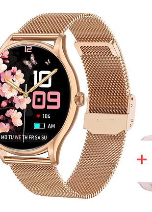 Uwatch розумний смарт годинник smart milano gold steel, 2 ремінці