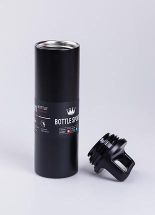 Термос металлический 500 мл из нержавеющей стали bottle sport с черной ручкой top shop ua