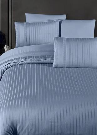 Постельное белье first choice сатин deluxe - new trend dusty blue евро