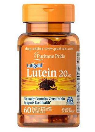Puritan's pride lutein 20 mg with zeaxanthin 60 жидких капсул (лютеин)