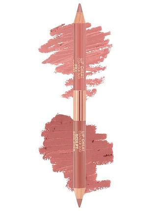 Двойной карандаш для губ charlotte tilbury super nudes lip cheat contour duo lip liner fair sculpt 0.78 г