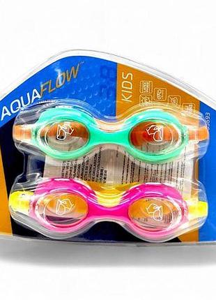 Очки для плавания aquaflow, 2 штуки, (3-8 лет) intex (267040)