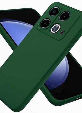 Чехол fiji full soft premium для infinix note 40 (x6853) противоударный бампер с микрофиброй dark green