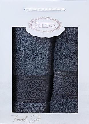 Набор полотенец gulcan cotton - ornament dark grey 50*90+70*140