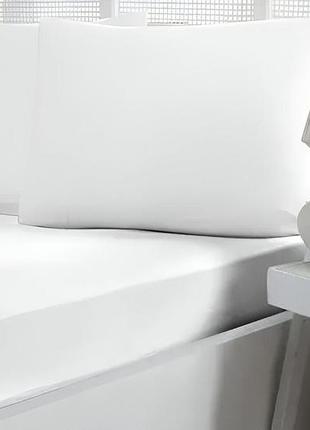 Простынь на резинке с наволочками first choice сатин - white 180*200+50*70 (2)
