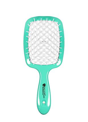 Щітка для волосся salon professional продувна 20 см sp0099 sl зелена з білим