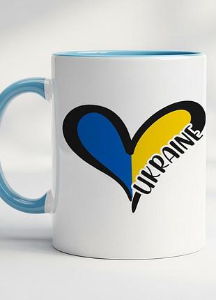 Патріотична чашка з принтом - "ukraine" блакитний